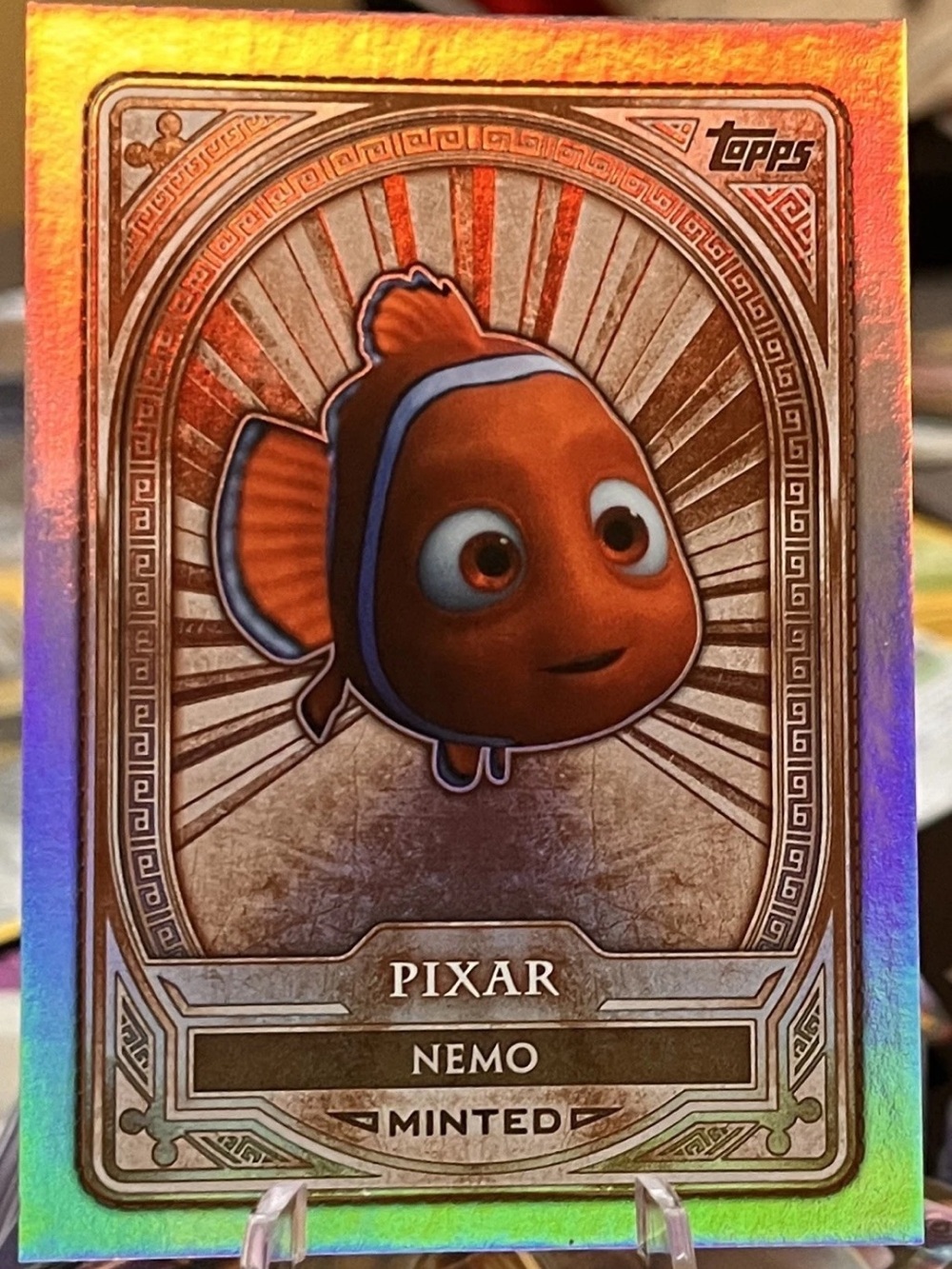 Topps Pixar Nemo Holographic Card - Orange, Blue